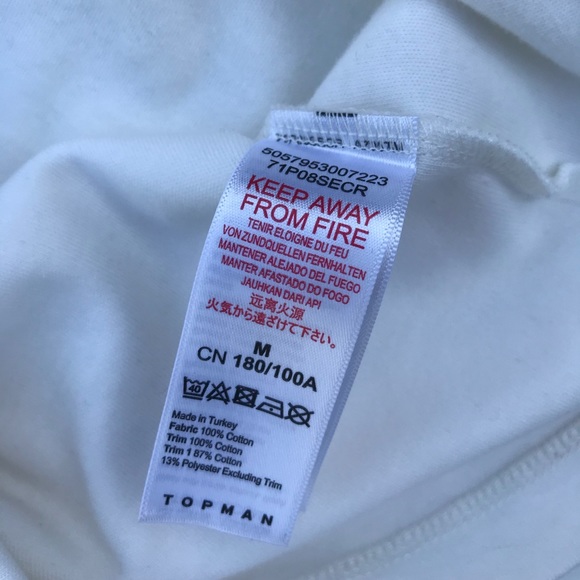 Topman Men's White/Blue Zipper Polo - Picture 5 of 7